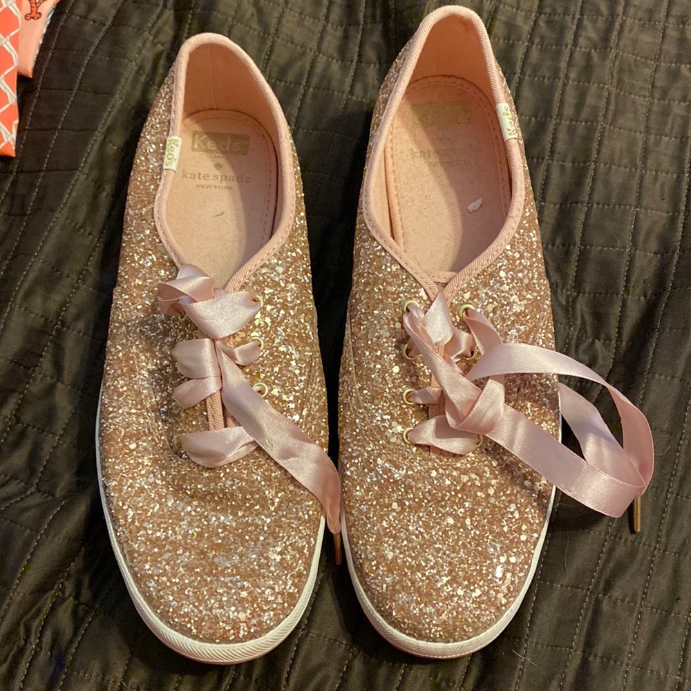 Kate Spade rose glitter Keds